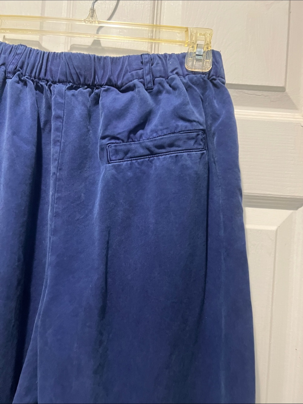 Women's Navy Blue Flare Wide Leg Pants - Picture 10 of 11
